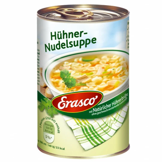 Erasco Hühner-Nudelsuppe 390ML 3 Erasco Hühner-Nudelsuppe 390ML