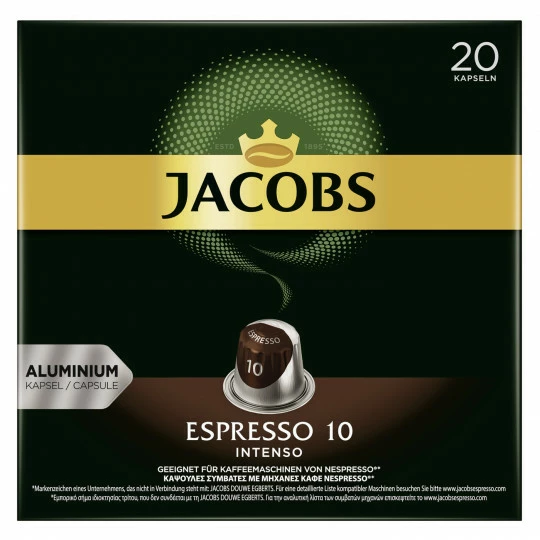 Jacobs Espresso 10 Intenso Kaffekapseln 20ST 104G 3 Jacobs Espresso 10 Intenso Kaffekapseln 20ST 104G