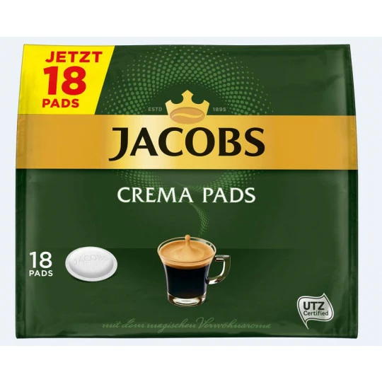 Jacobs Kaffeepads Crema 18ST 118G 3 Jacobs Kaffeepads Crema 18ST 118G