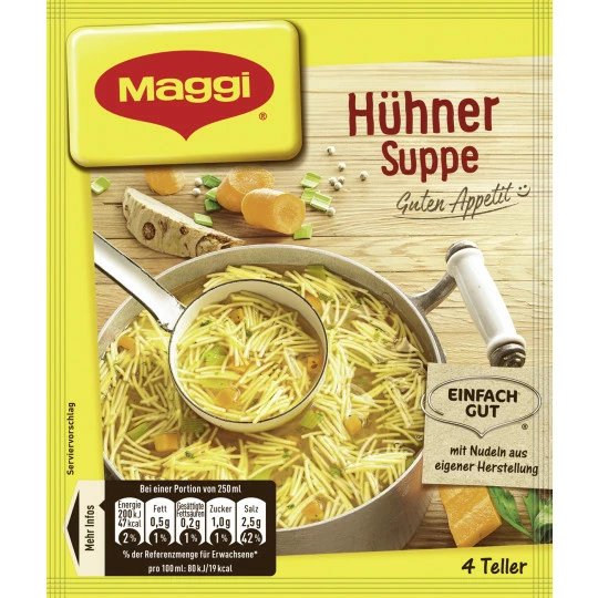 Maggi Guten Appetit! Hühner Suppe Ergibt 1L 3 Maggi Guten Appetit! Hühner Suppe Ergibt 1L