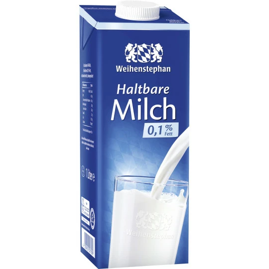 Weihenstephan Haltbare Milch 0,1% Fett 1L 3 Weihenstephan Haltbare Milch 0,1% Fett 1L